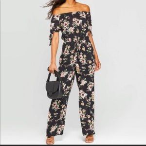 Black Floral Full-length Jumpsuit